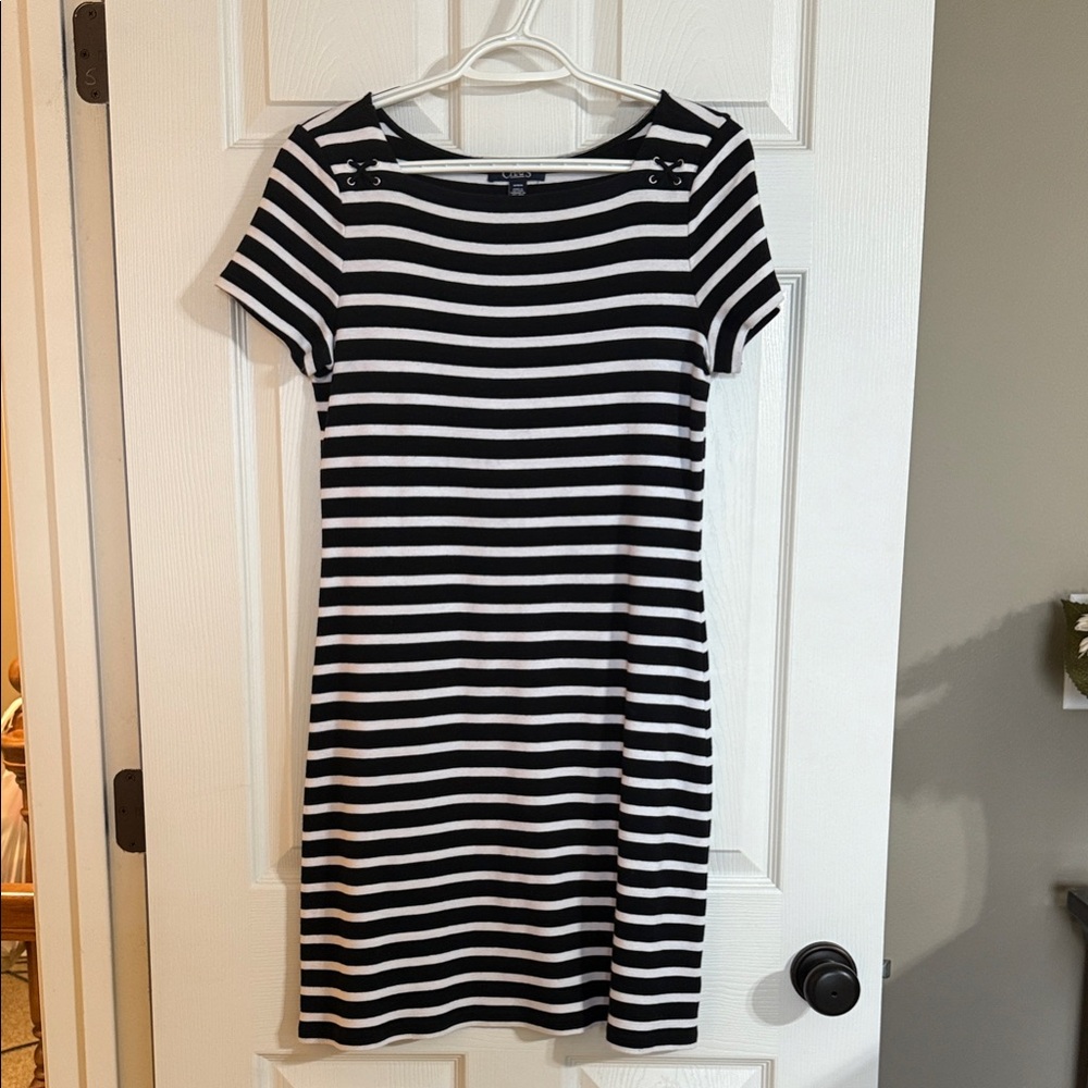 Black and White Striped Dress